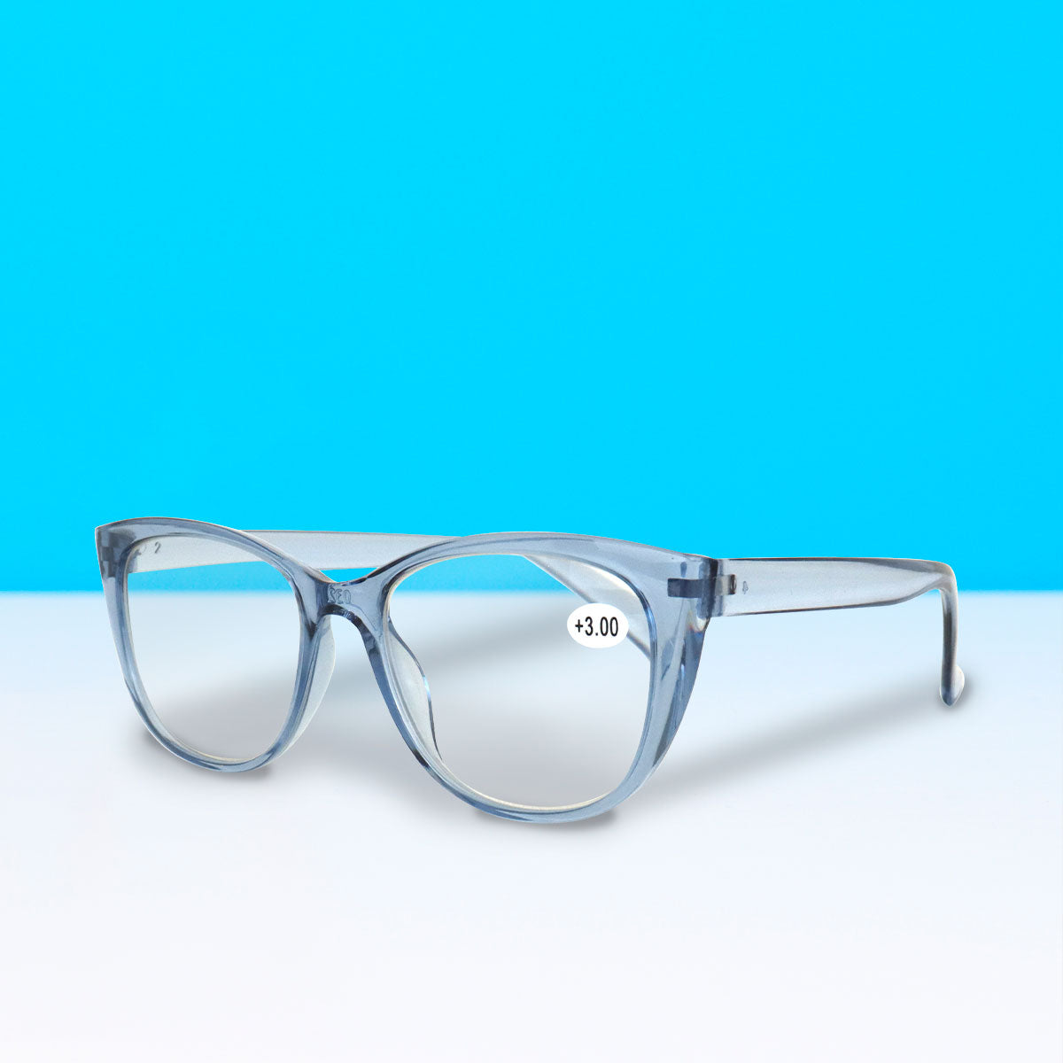 Lentes con Armazón Ovalado color Azul, Dioptría 3.00