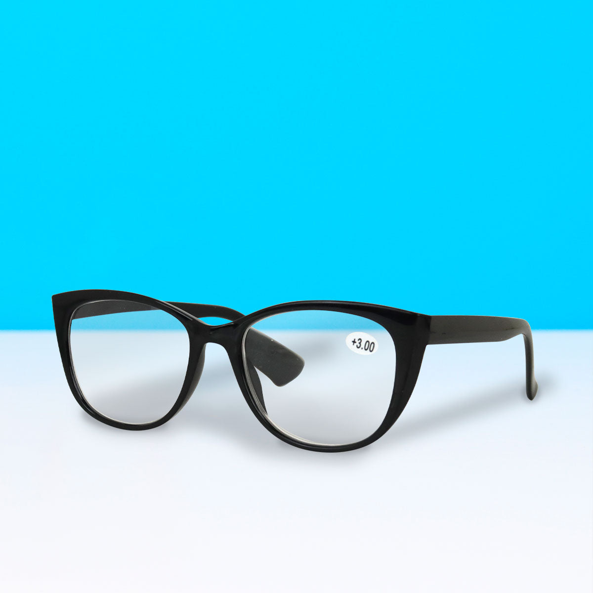 Lentes con Armazón Ovalado color Negro, Dioptría 3.00