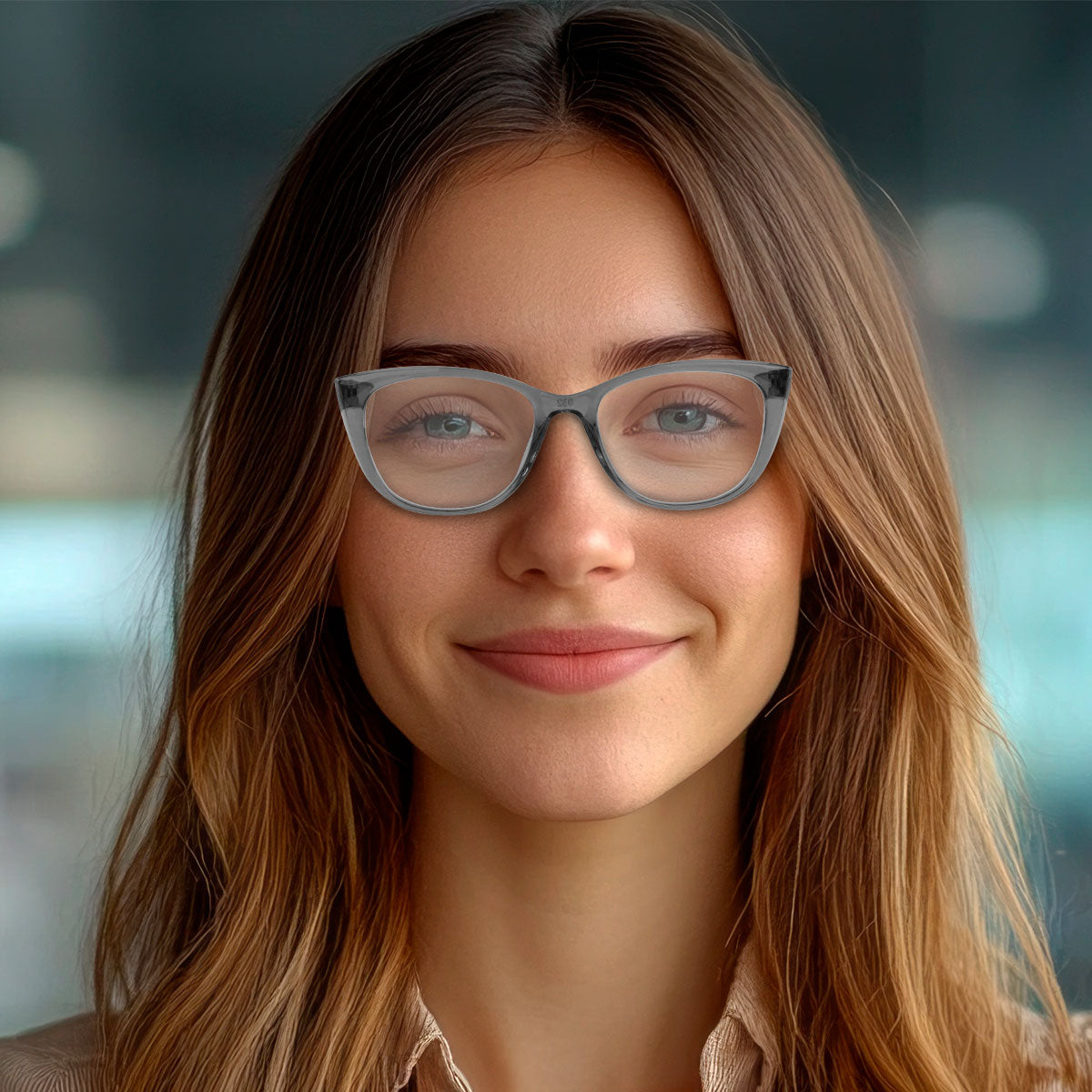 Lentes con Armazón Ovalado color Oxford, Dioptría 3.00