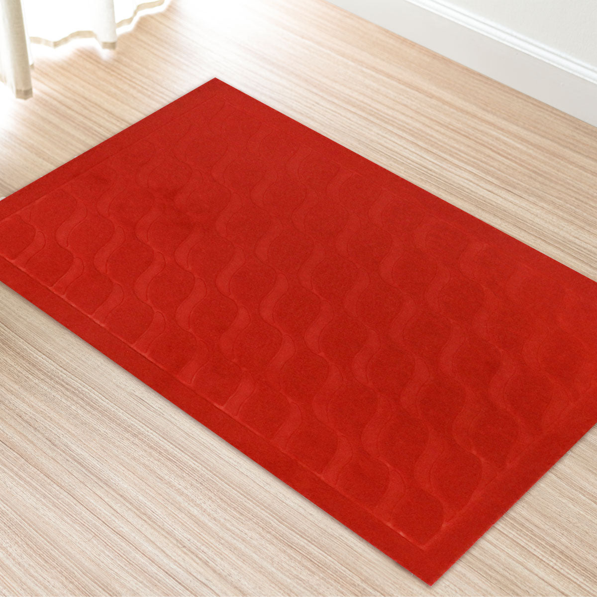 Tapete Rectangular color Carmesí con Diseño de Olas