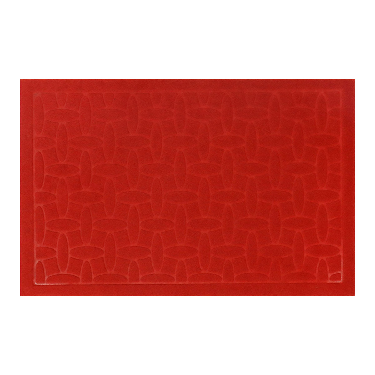 Tapete Rectangular color Rojo con Diseño de Piedras