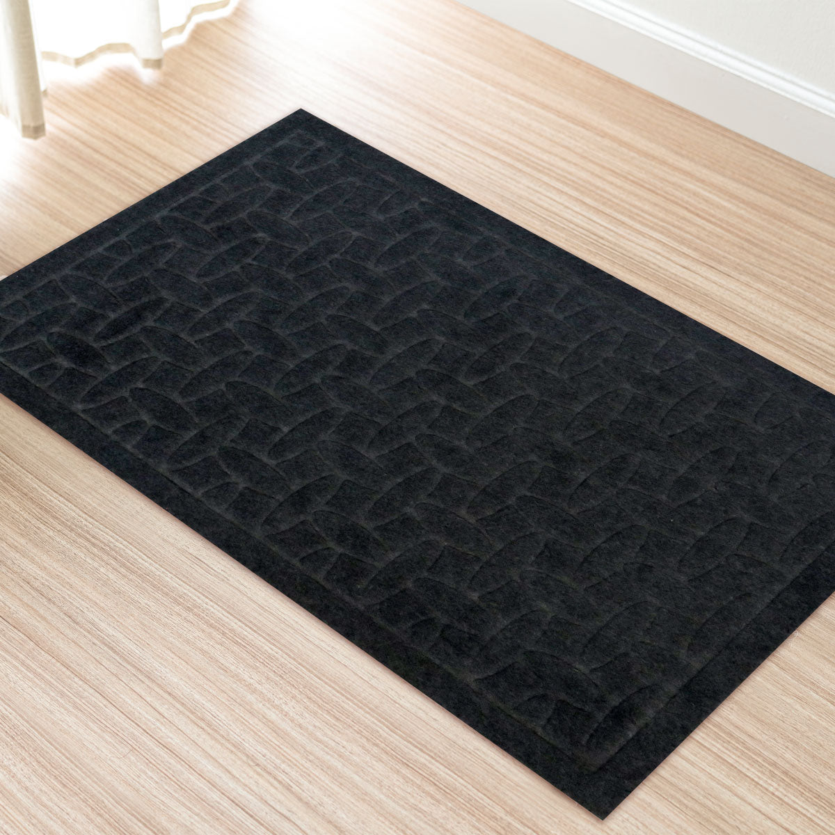 Tapete Rectangular color Gris con Diseño de Piedras