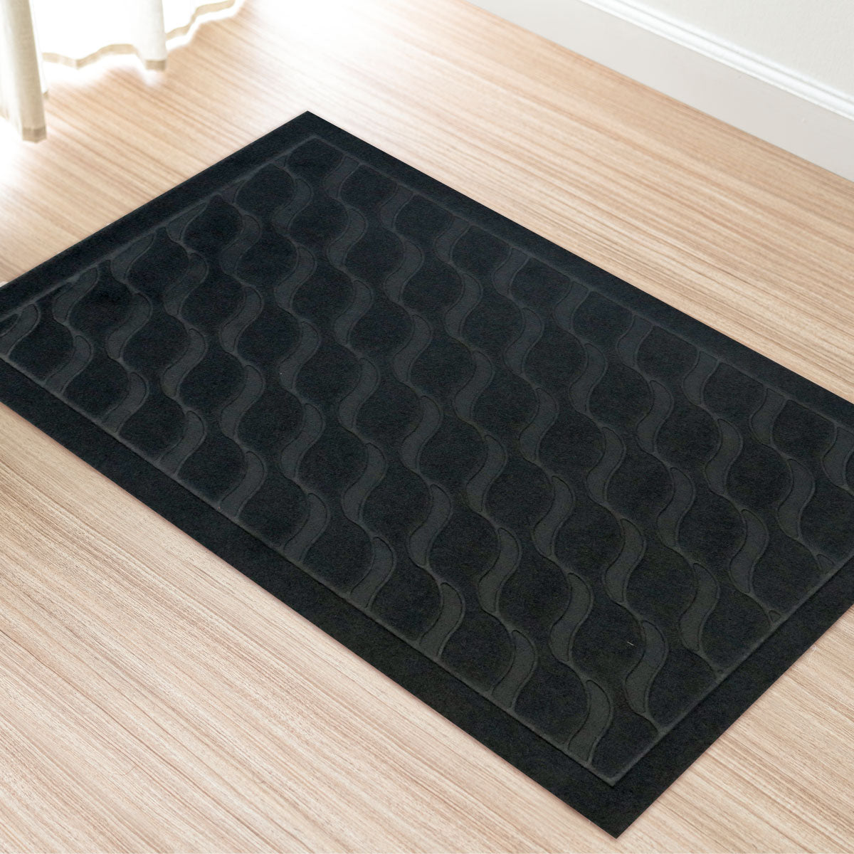 Tapete Rectangular color Gris con Diseño de Olas