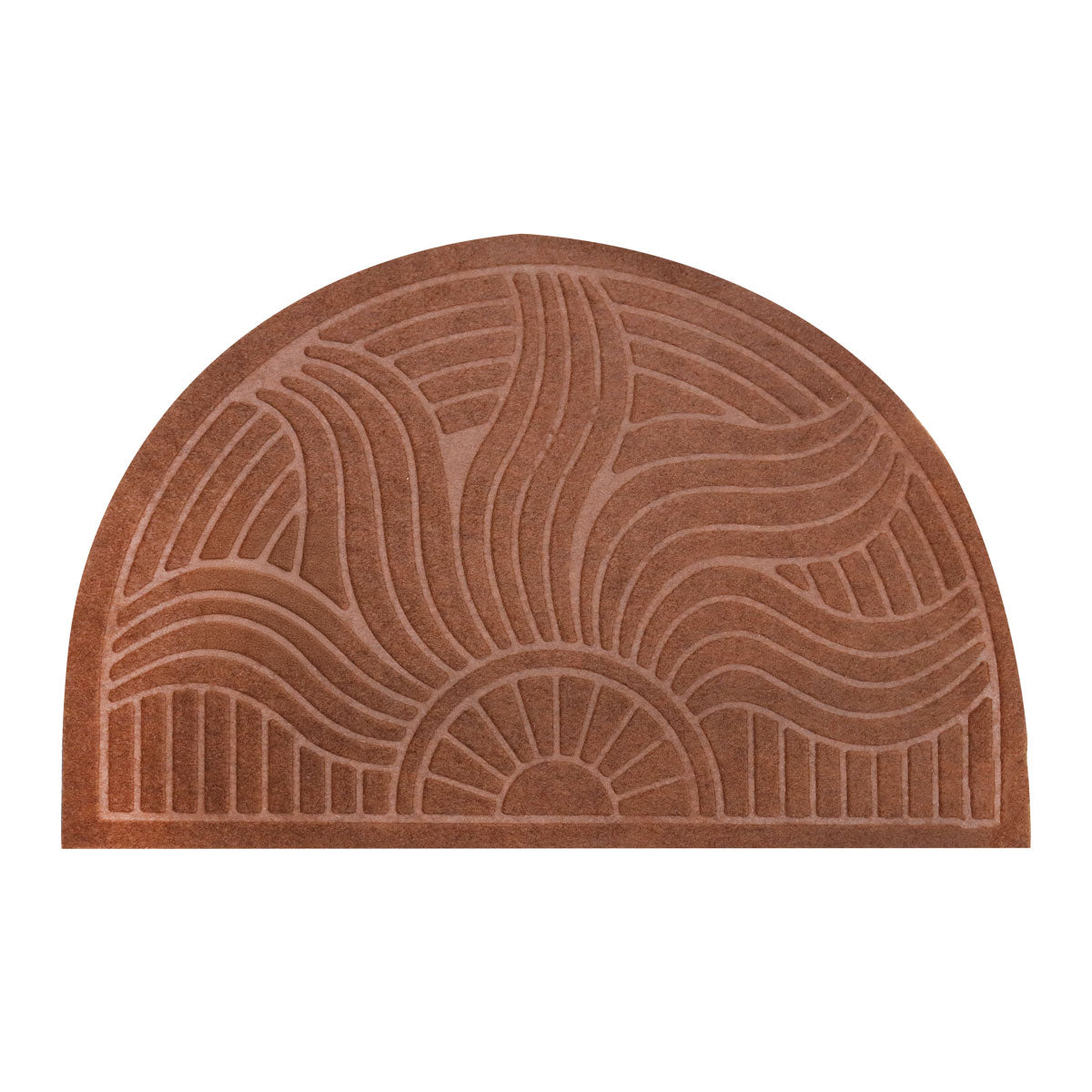 Tapete Medio Círculo, Color Café, 57x37 cm