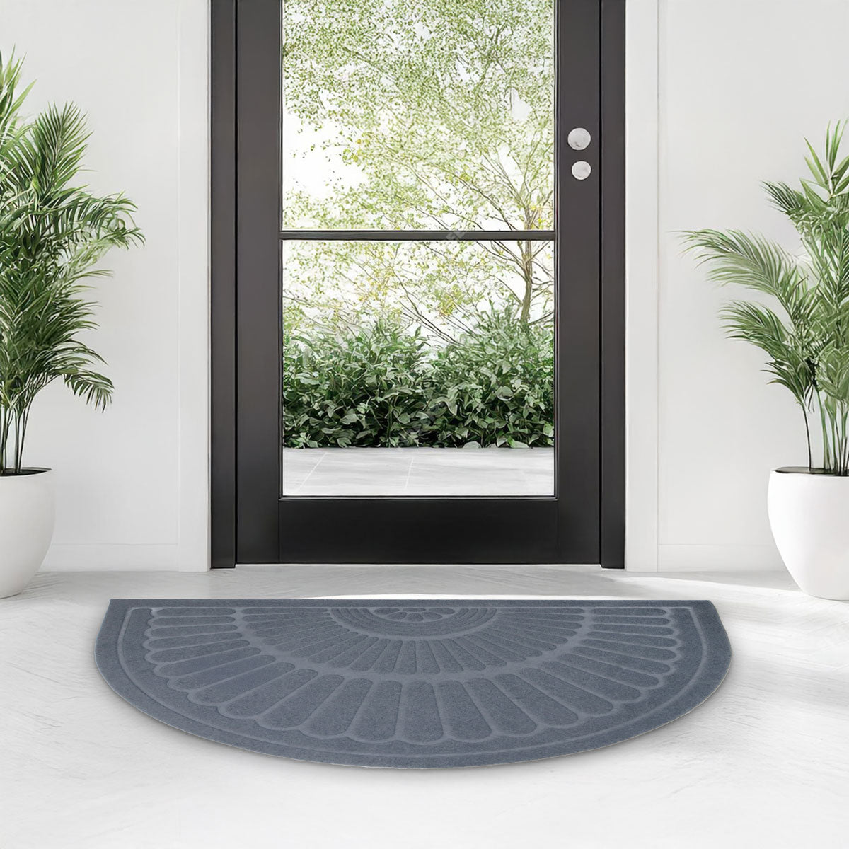 Tapete Medio Círculo, Color Gris