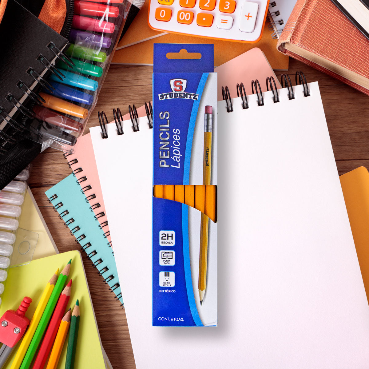 Paquete Lápices de Grafito 2H 6 pz.