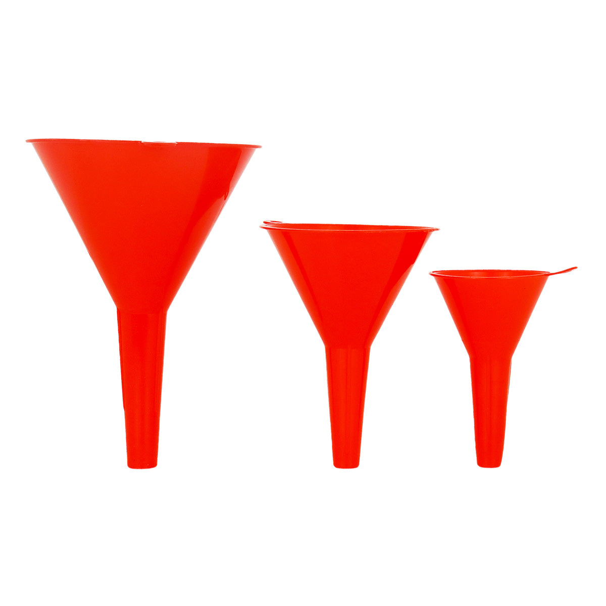 Juego de Embudos de Plástico color Rojo