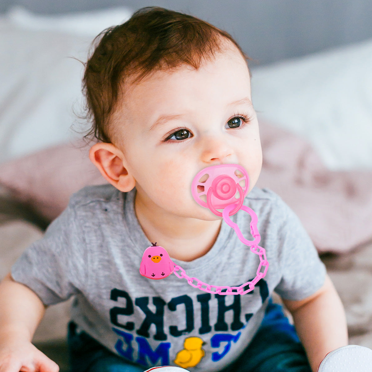 Chupón con Sujetador L'enfant Color Rosa