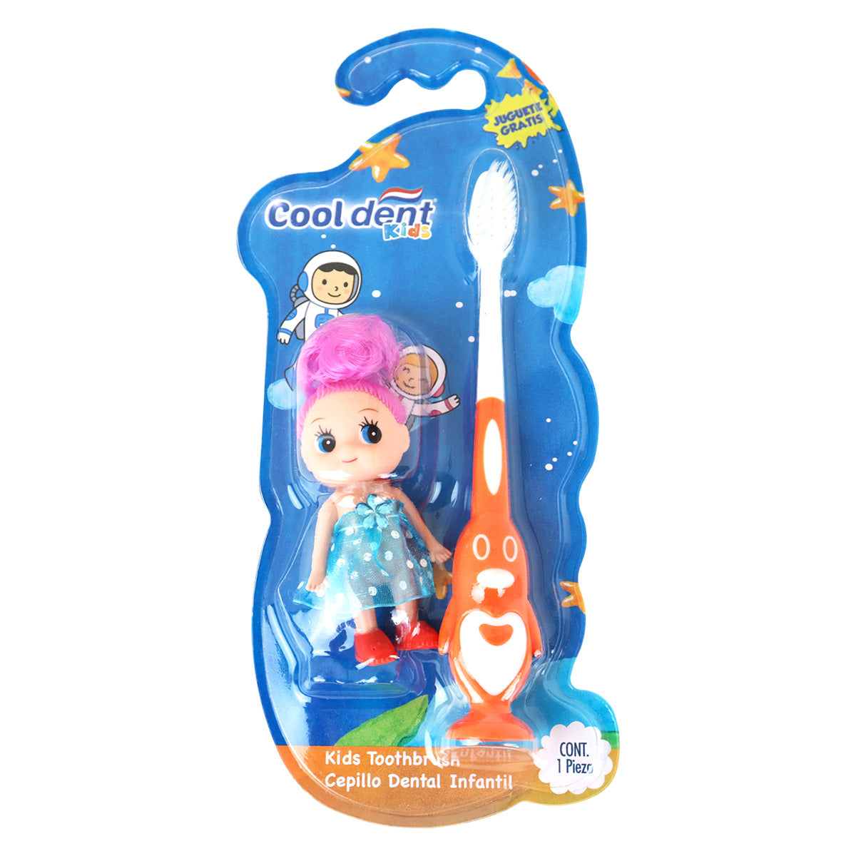 Cepillo Dental Naranja, Cool Dent con Muñeca de Juguete