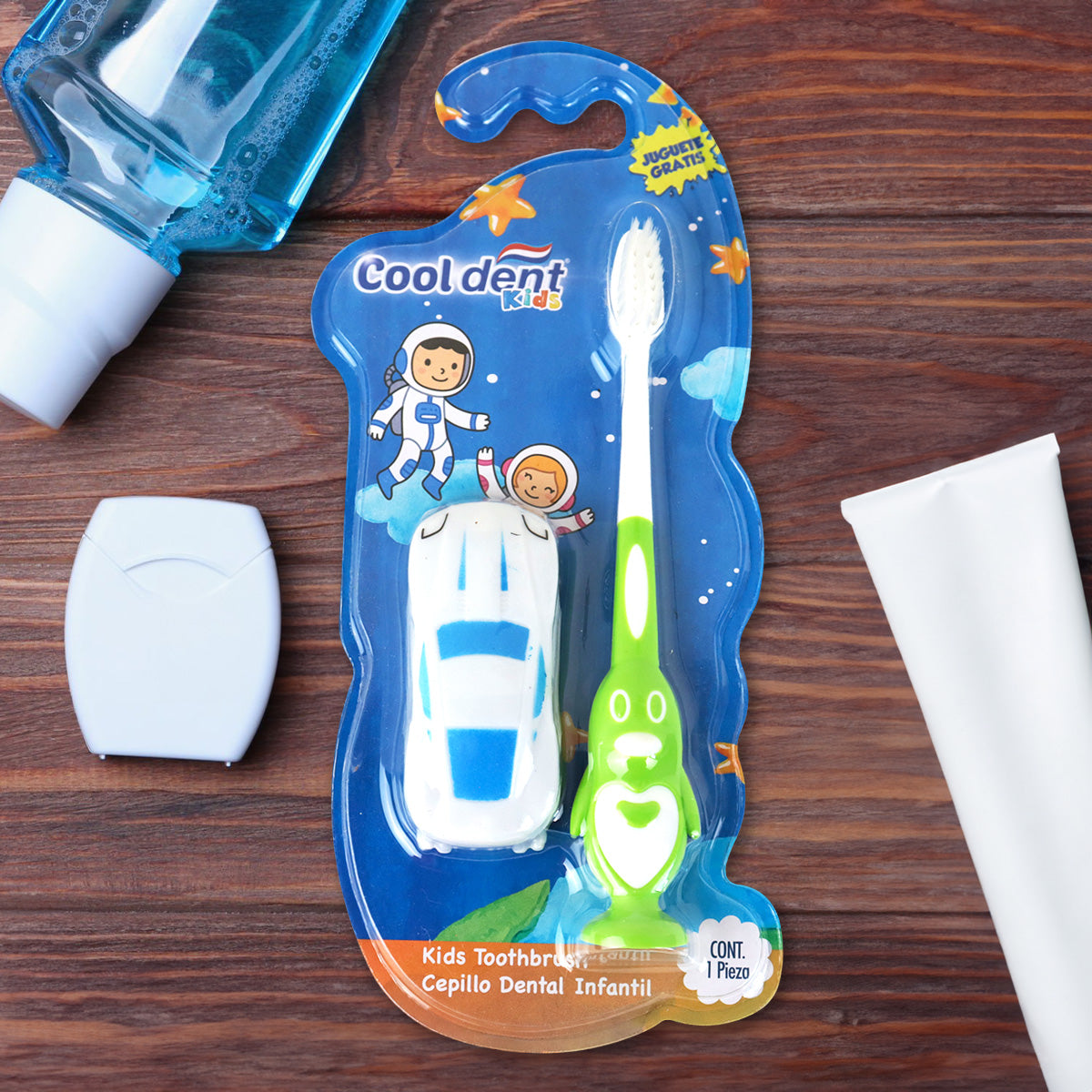 Cepillo Dental Verde, Cool Dent con Carrito de Juguete