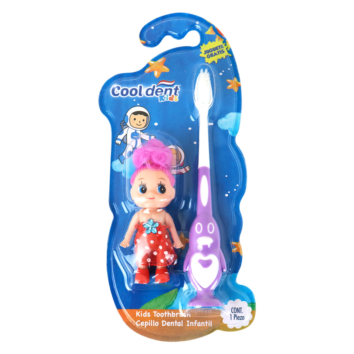 Cepillo Dental Lila, Cool Dent con Muñeca de Juguete