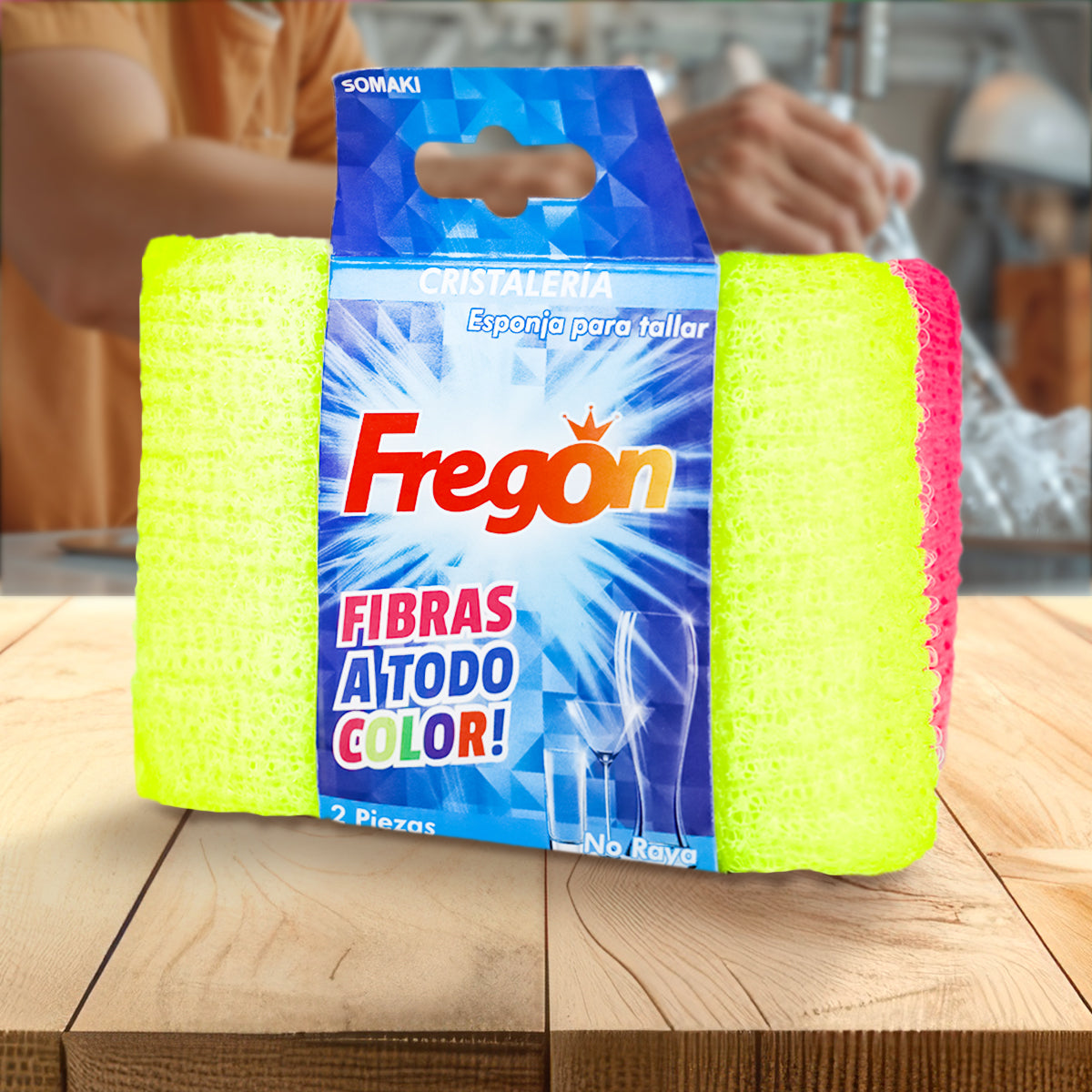Esponja para Cristalería, Fregón, 2 pzas