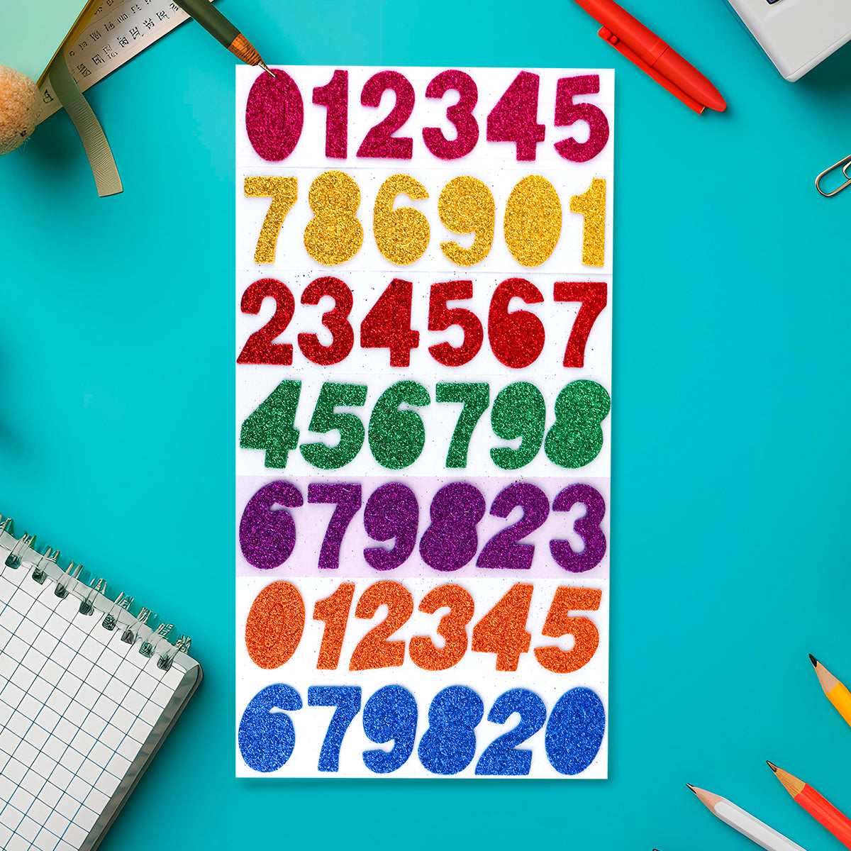 Calcomanías de Foamy con Adhesivo en Forma de Números