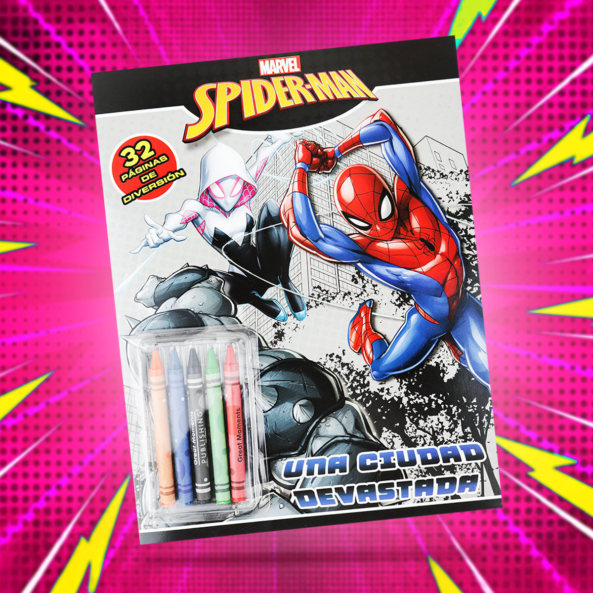 Una Ciudad Devastada, Spiderman, Libro para Colorear