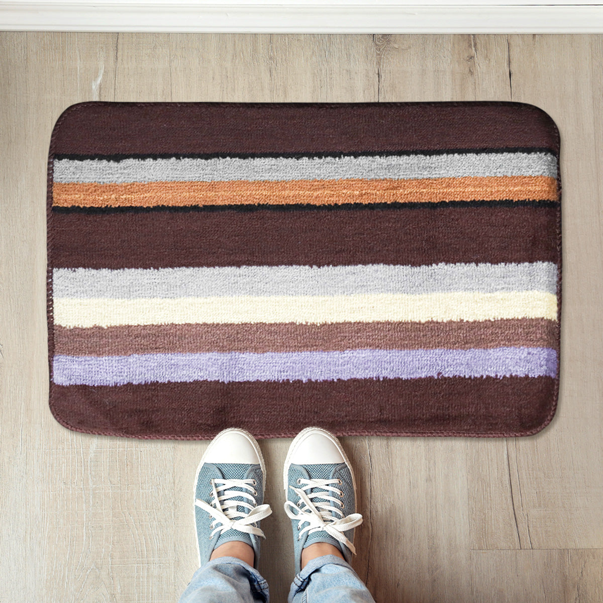 Tapete Decorativo con Diseño de Líneas color Café con Gris 37x57cm