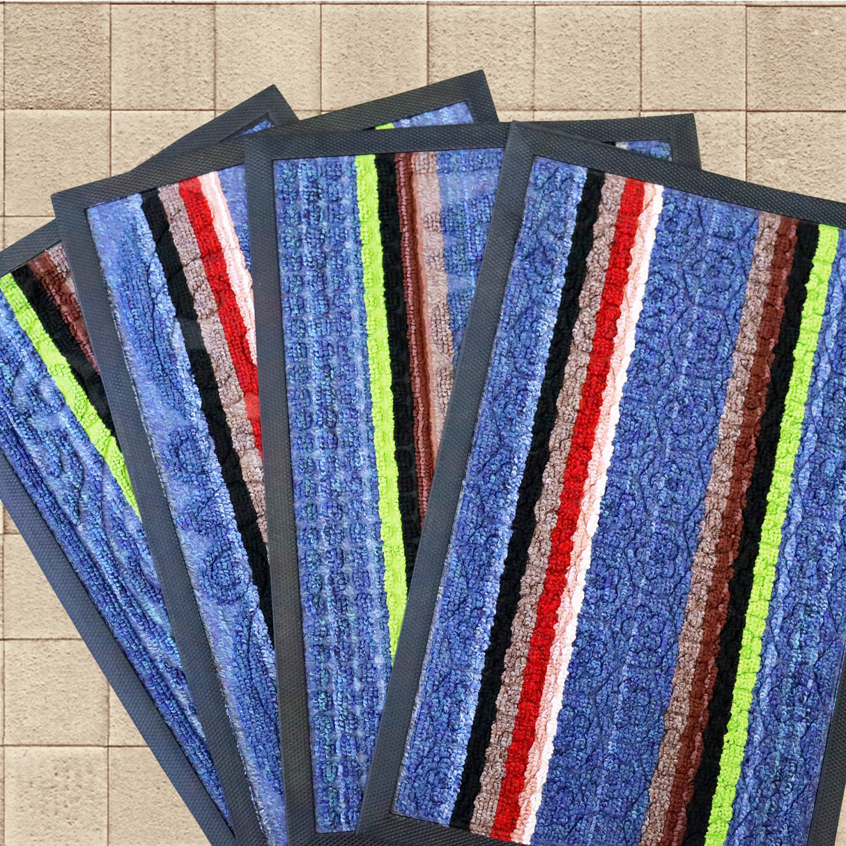 Tapete Decorativo color Azul con Diseño de Líneas 35x55cm