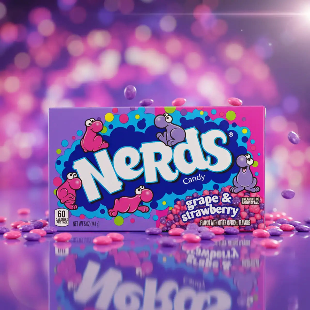 Caramelo Ácido, Nerds, Sabor Uva y Fresa, 141 g