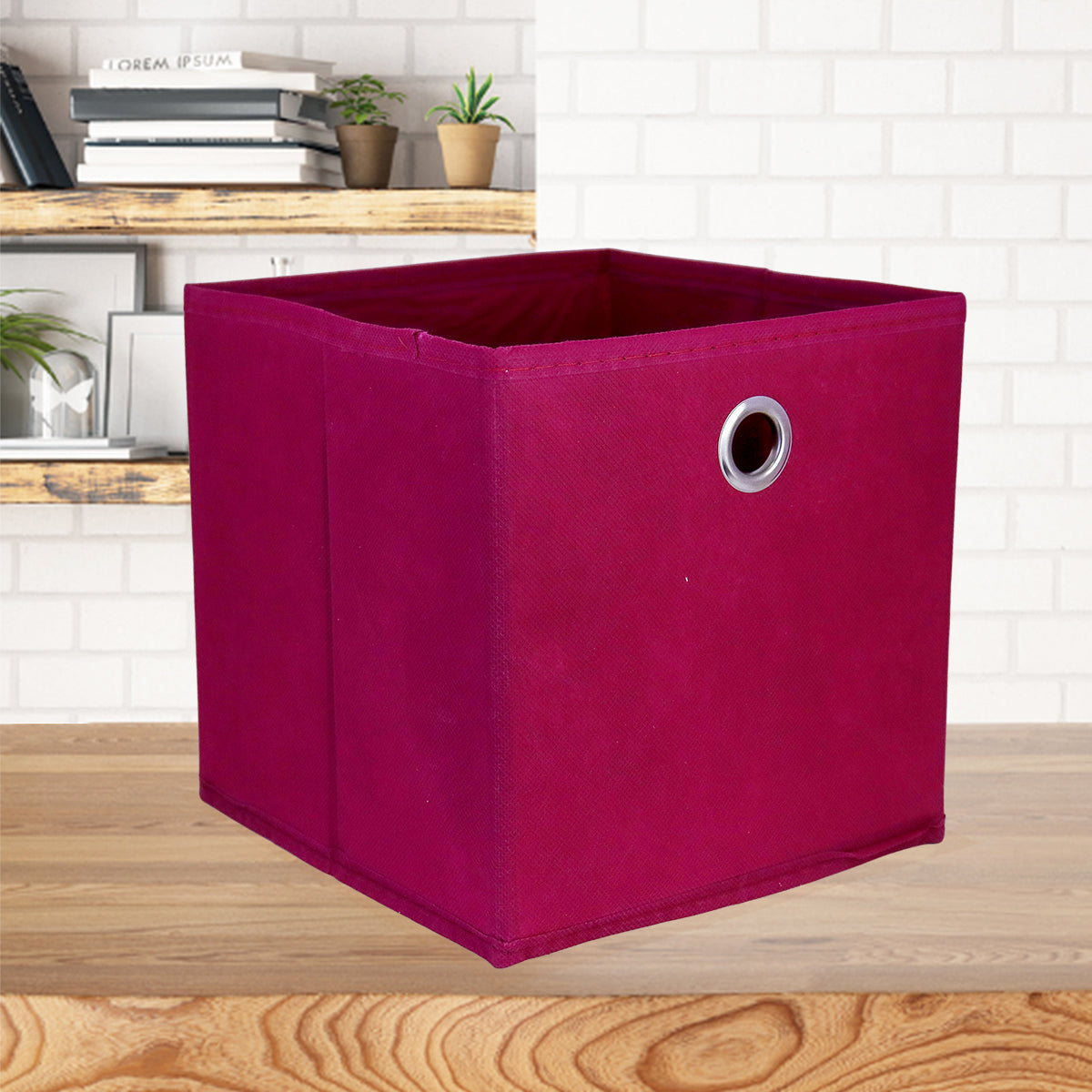 Caja Cuadrada color Vino para Almacenamiento Inkanto, Organizador Non Woven