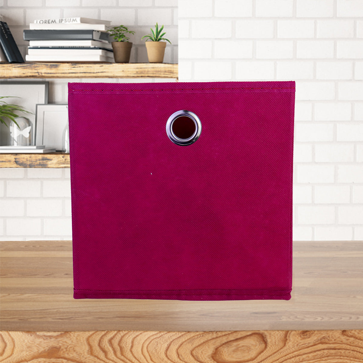 Caja Cuadrada color Vino para Almacenamiento Inkanto, Organizador Non Woven