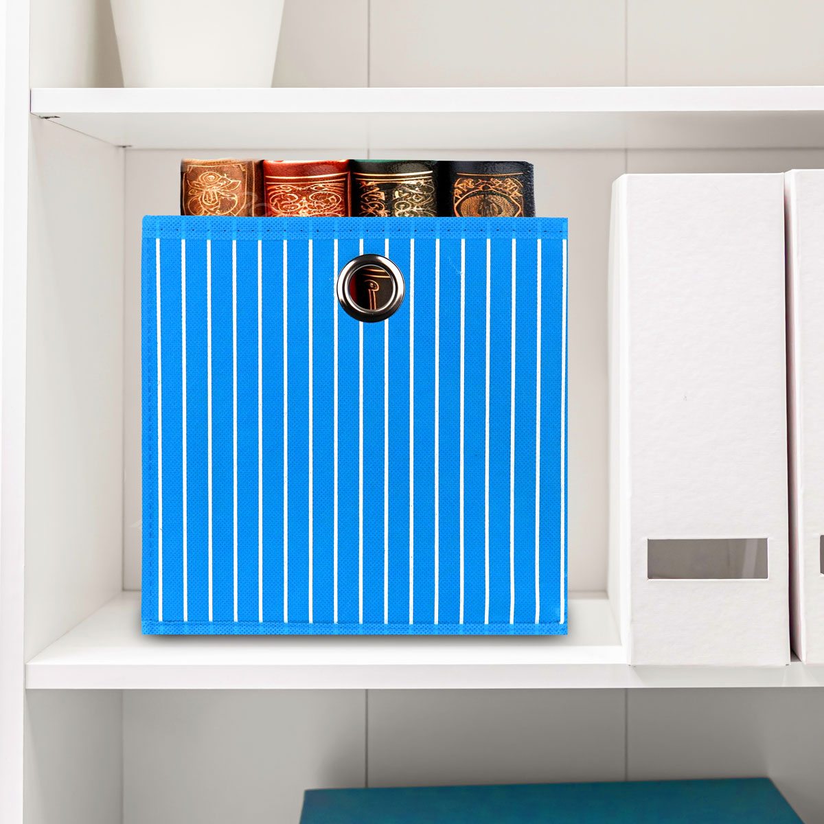 Caja Cuadrada para Almacenamiento, Non Woven, color Turquesa