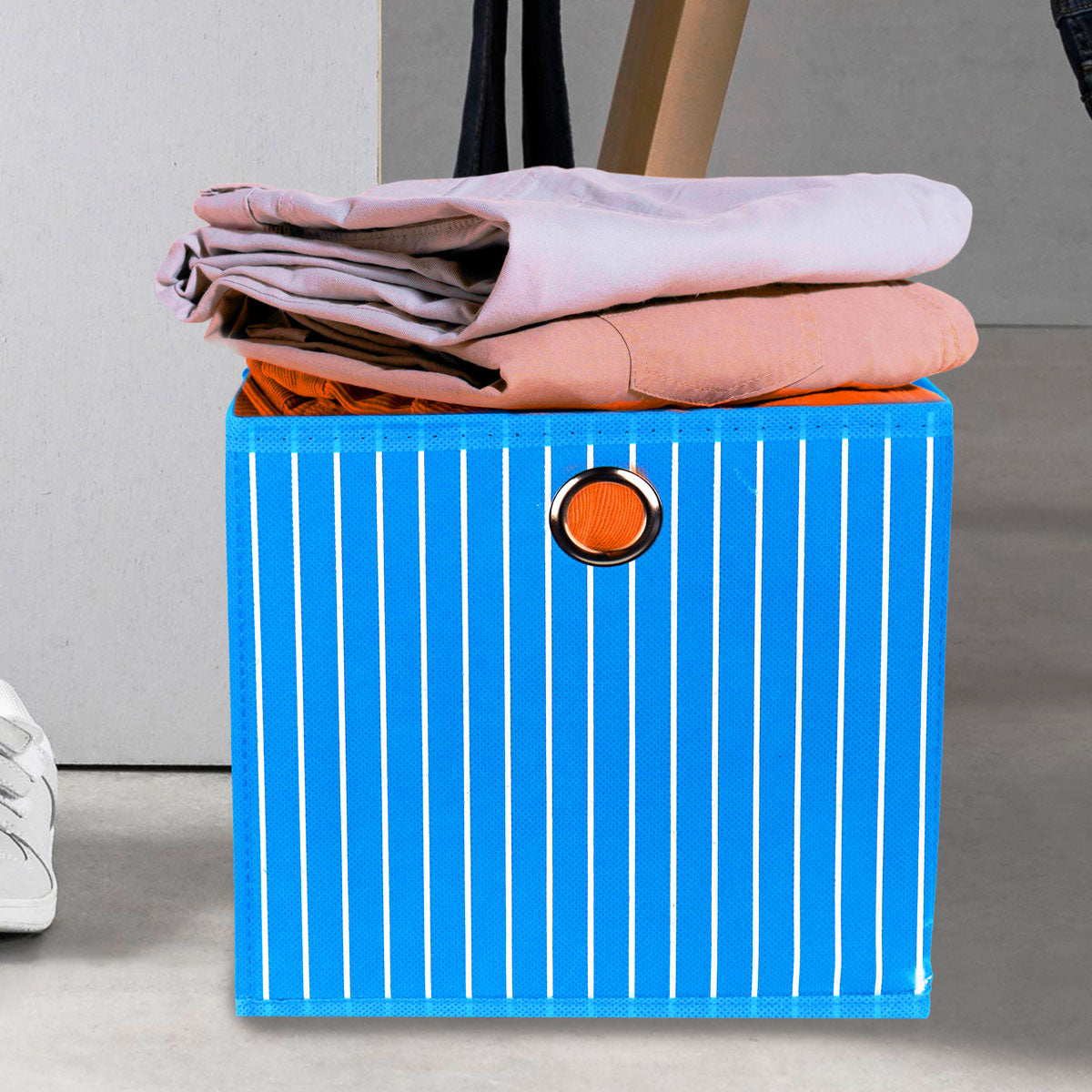 Caja Cuadrada para Almacenamiento, Non Woven, color Turquesa