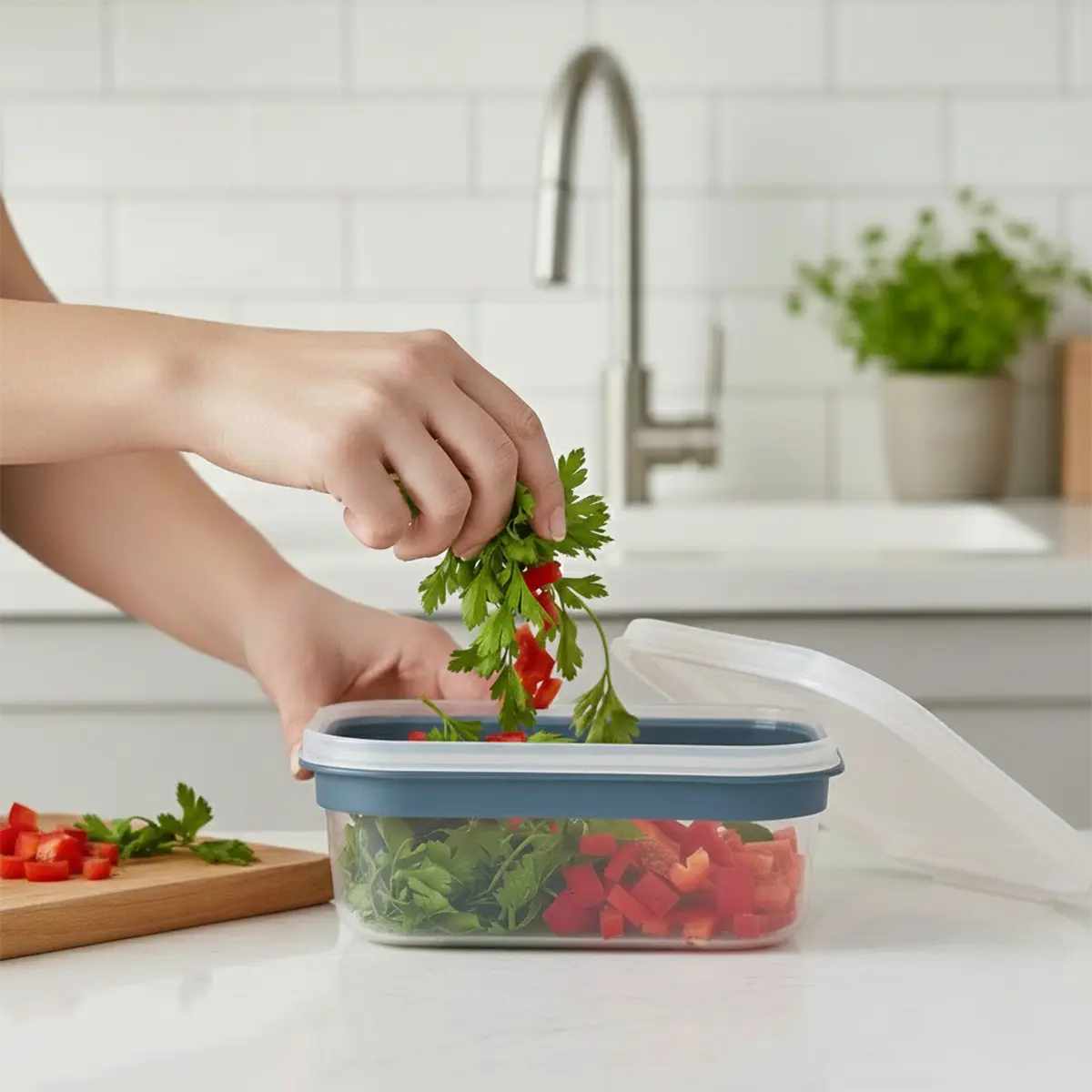 Contenedor de Plástico, Rectangular, 650 ml