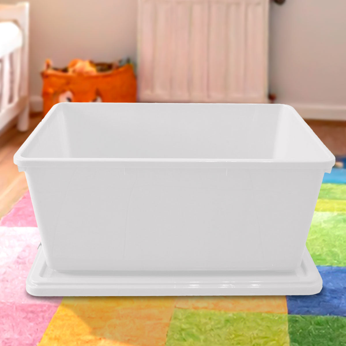Caja Multiusos de Plástico con Tapa, Color Gris, 68 L