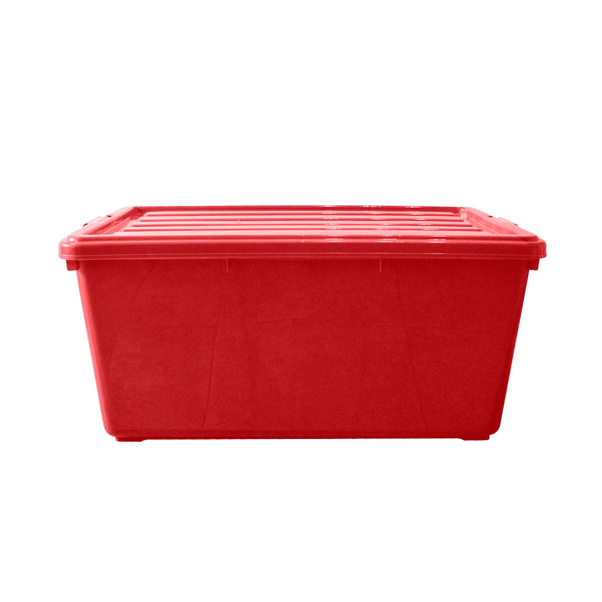 Caja Multiusos de Plástico con Tapa, Color Rojo, 68 L