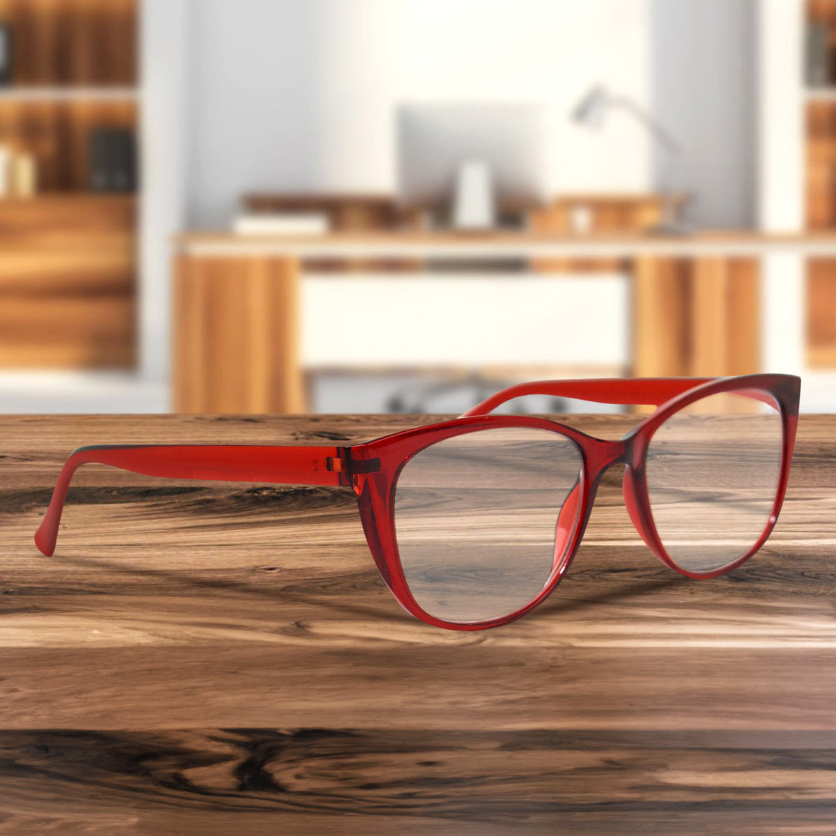 Lentes de Lectura, Forma Cat Eye, Color Rojo, +3.50