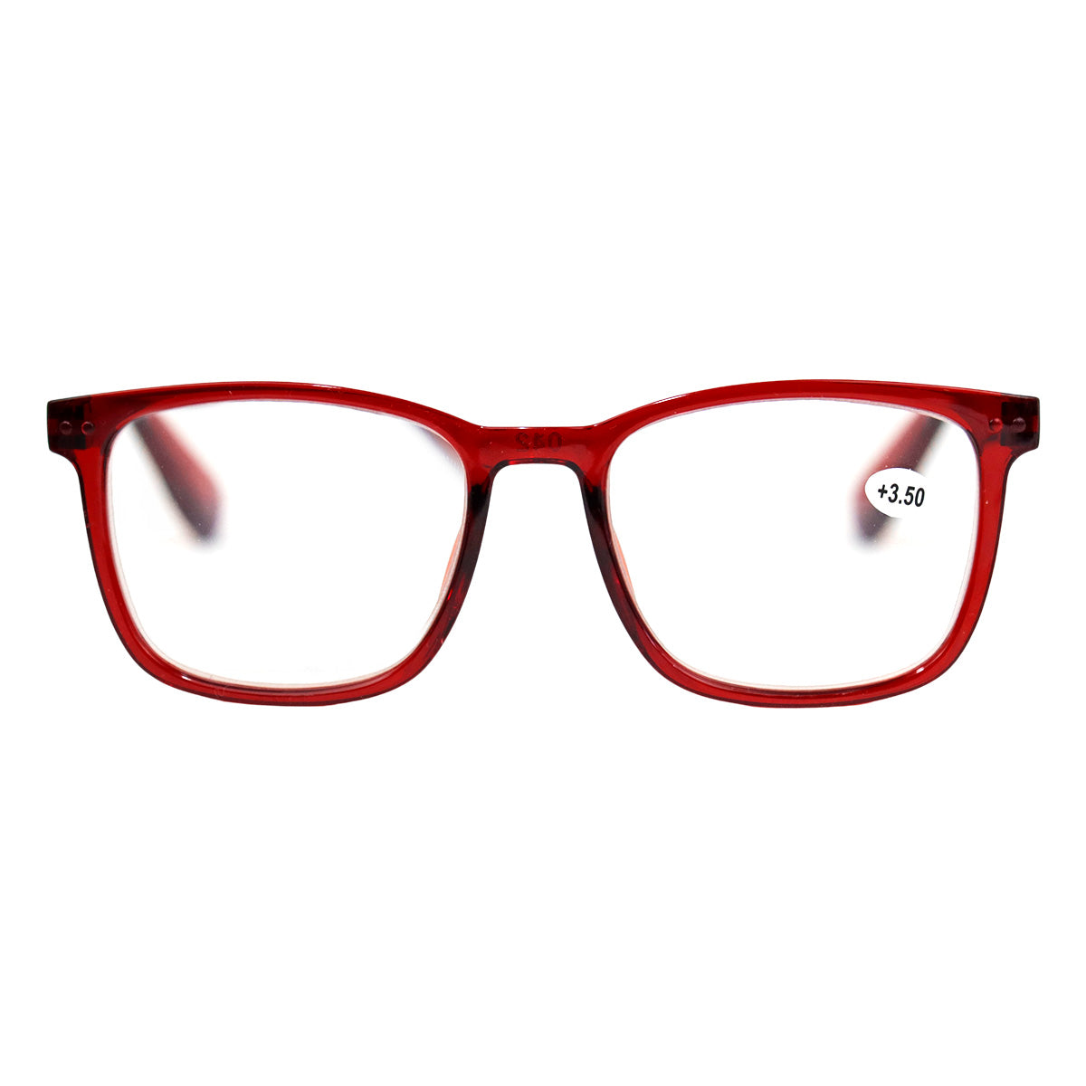 Lentes de Lectura, Forma Cuadrada, Color Rojo, +3.50
