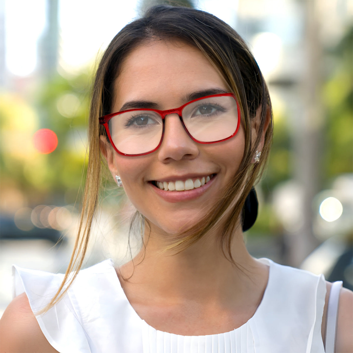 Lentes de Lectura, Forma Cuadrada, Color Rojo, +3.50