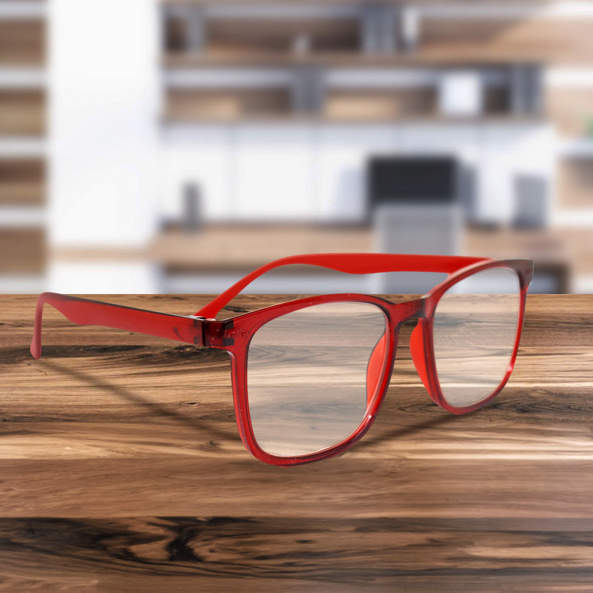 Lentes de Lectura, Forma Cuadrada, Color Rojo, +3.50