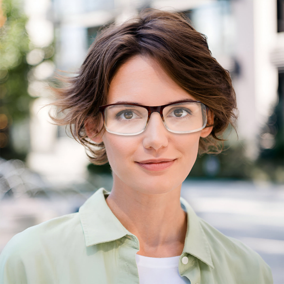 Lentes de Lectura, Forma Cuadrada, Degradado, +4.00