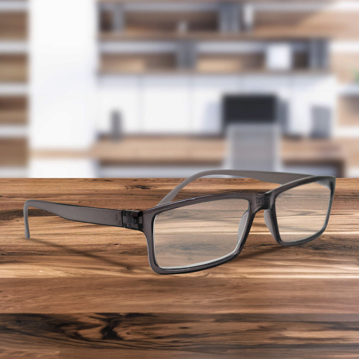 Lentes de Lectura, Forma Rectangular, Color Negro, +4.00