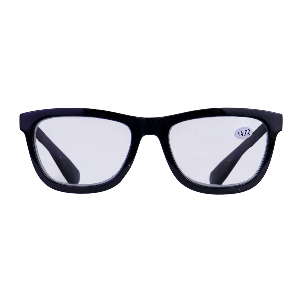 Lentes de Armazón Cuadrado color Negro, Graduación de 4.00 Dioptrías