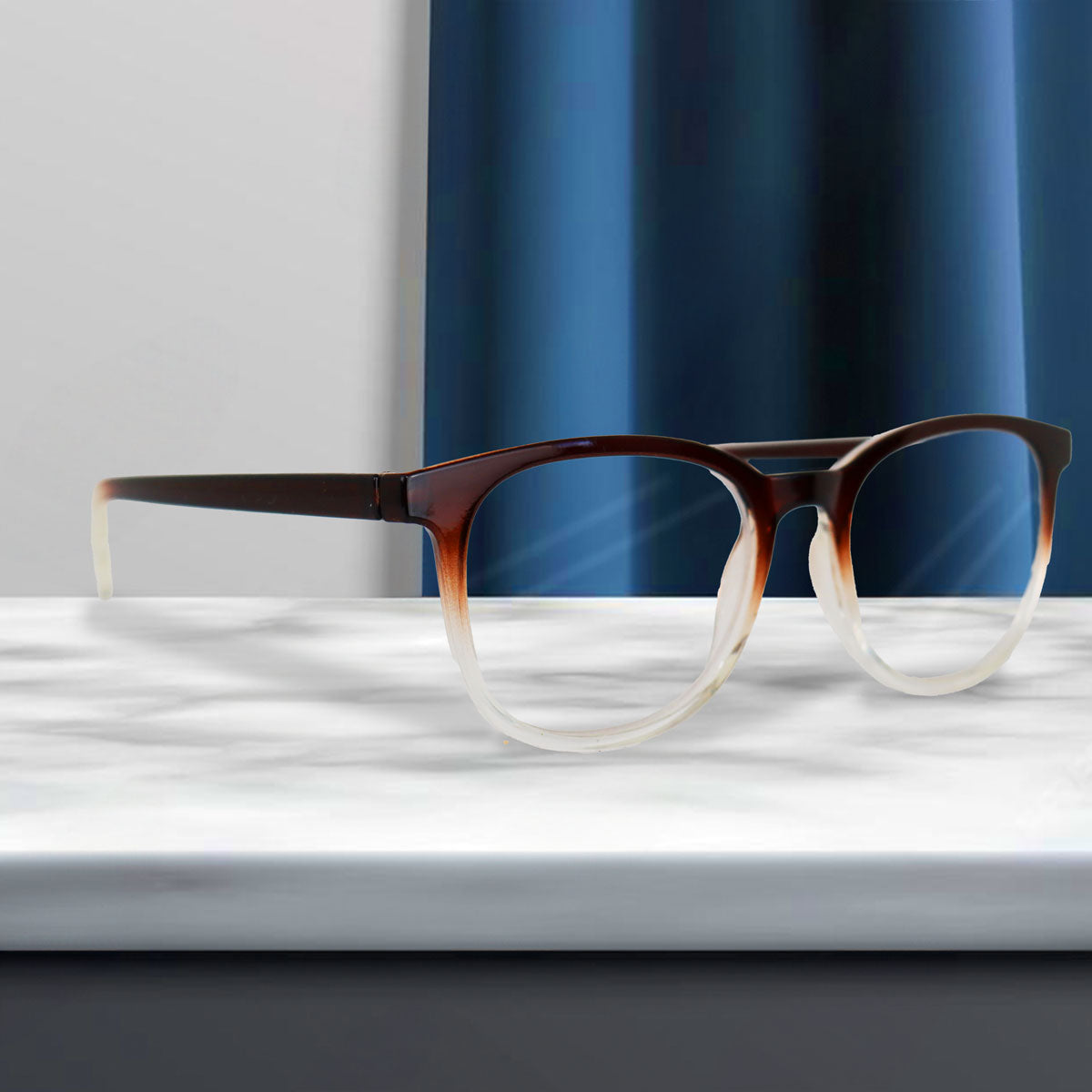 Lentes de Lectura, Forma Ovalada, Color Café con Degradado, +3.00