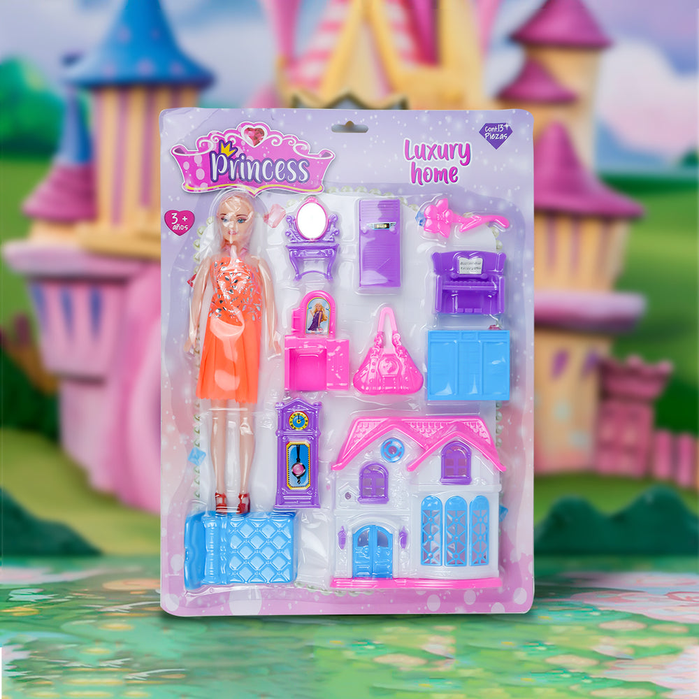 Set de Casa de Muñecas, color Rosa