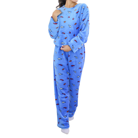 Conjunto de Pijama Polar color Azul para Dama