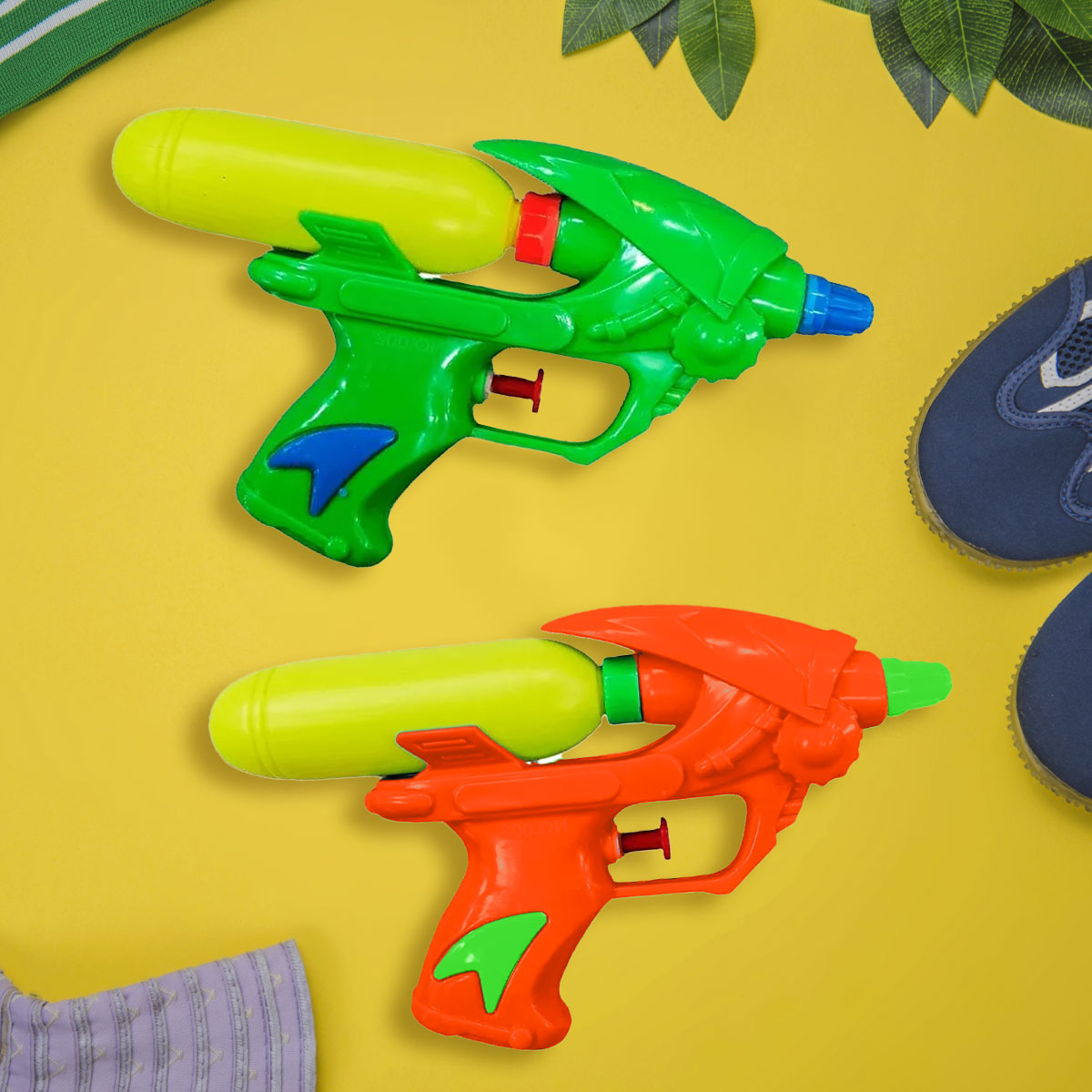 Set de 2 Pistolas de Agua para Niños, color Naranja con Verde