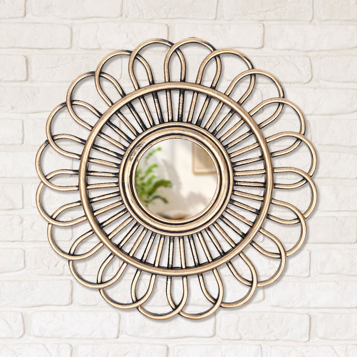 Set de 3 Espejos con Marco en Forma de Flor