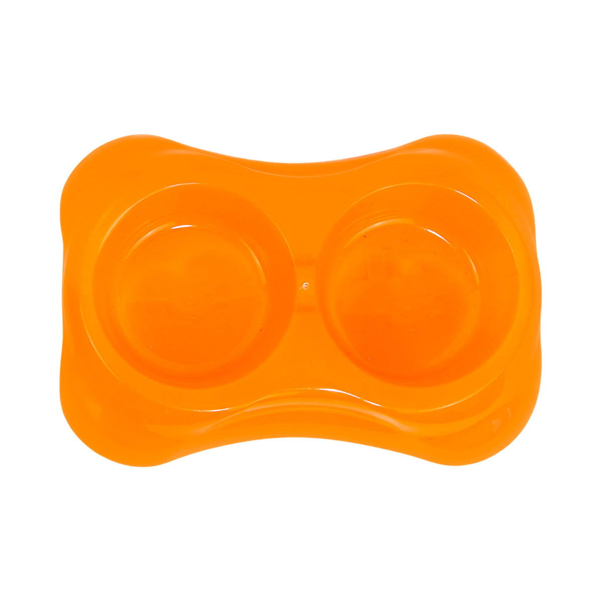 Plato para Mascota con Dos Compartimentos, Color Naranja