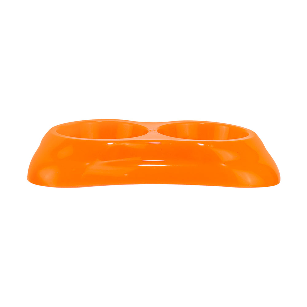 Plato para Mascota con Dos Compartimentos, Color Naranja