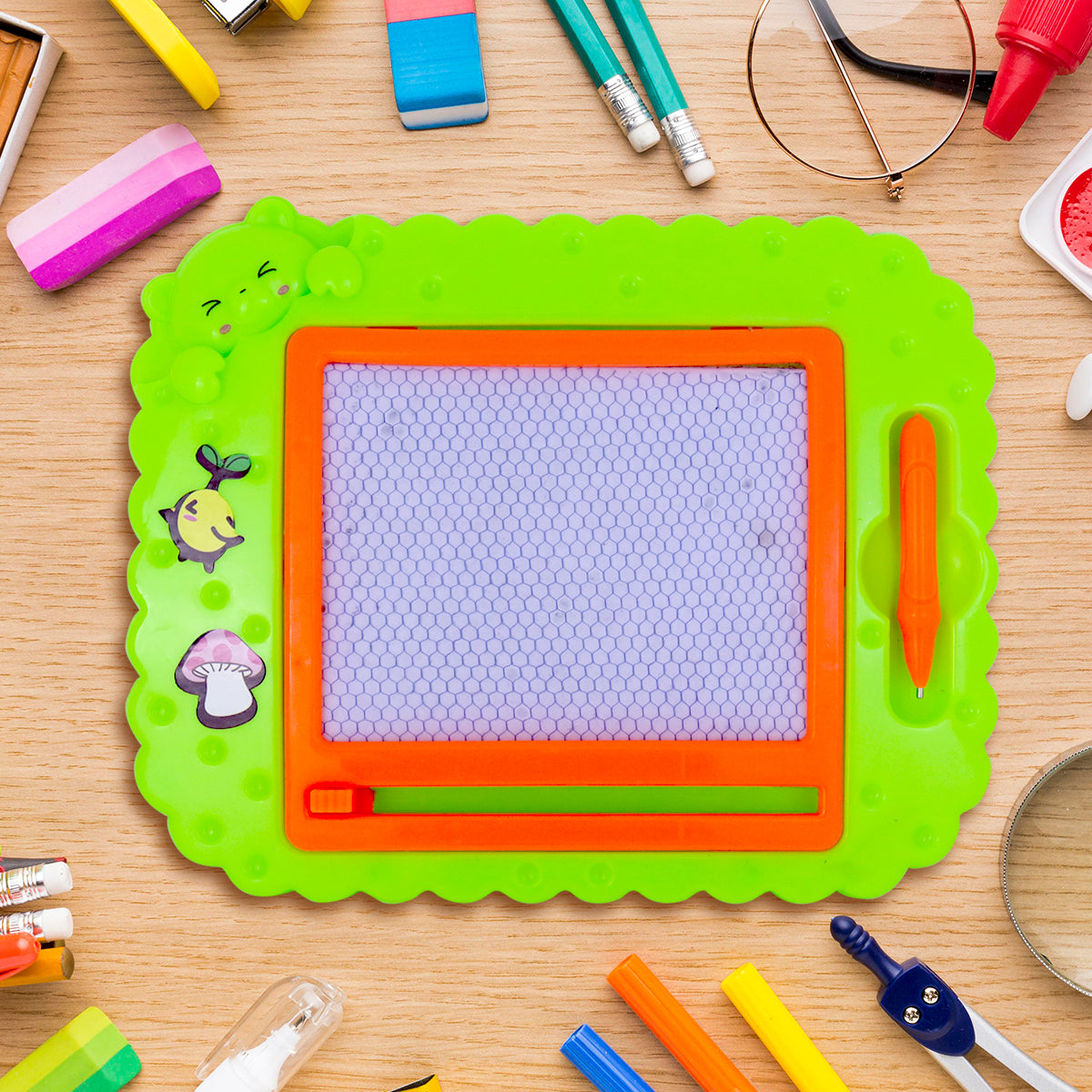 Pizarrón Mágico Verde con Naranja