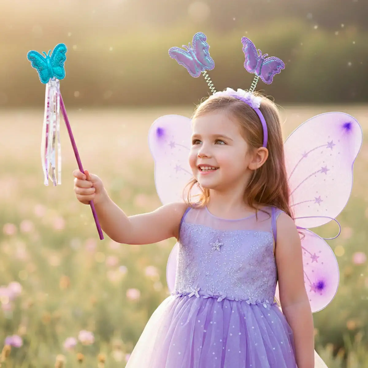 Alas de Mariposa con Diadema de Antenas, Color Morado