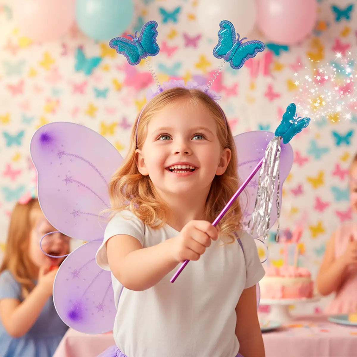 Alas de Mariposa con Diadema de Antenas, Color Morado