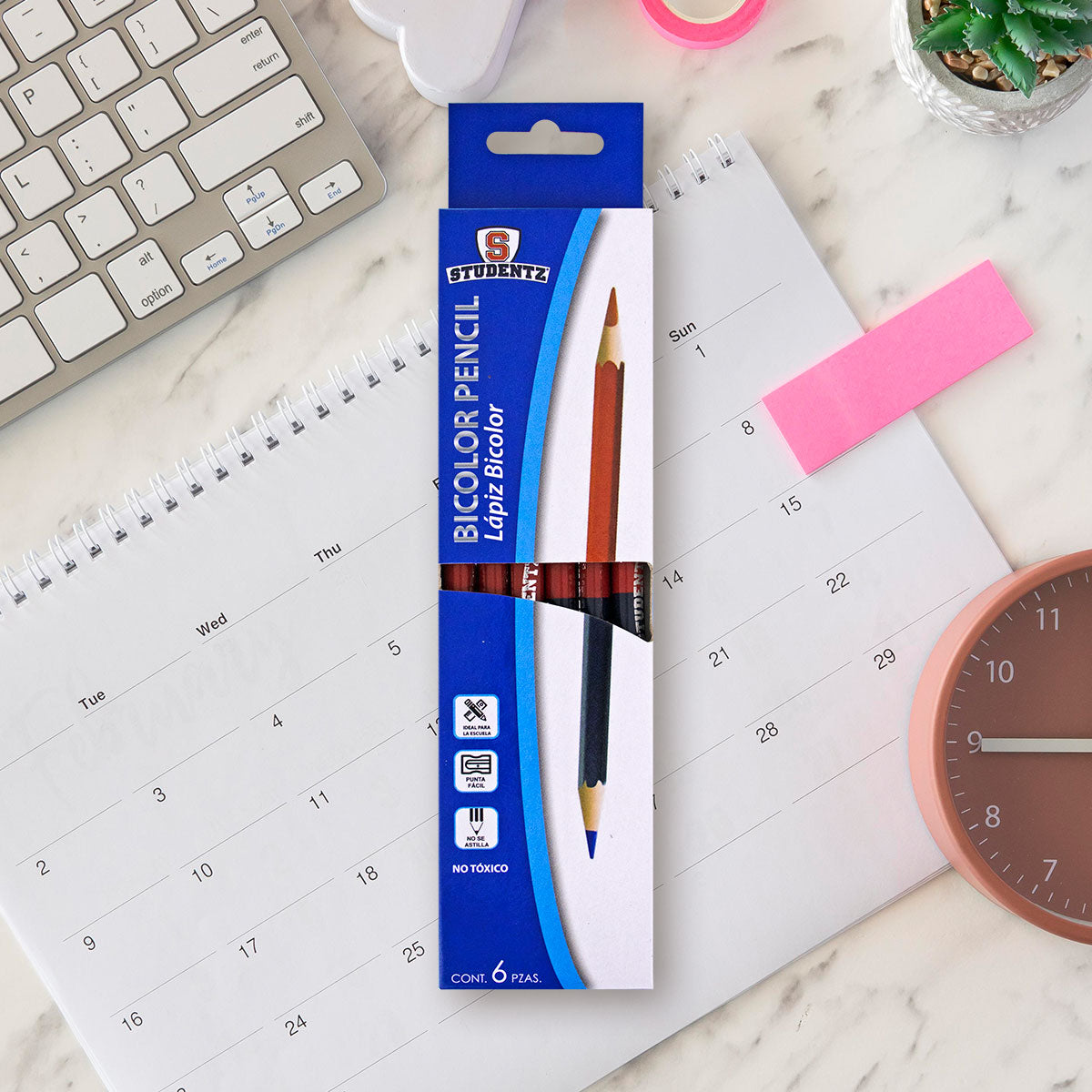 Paquete Lápices Bicolor Rojo con Azul 6 pz.