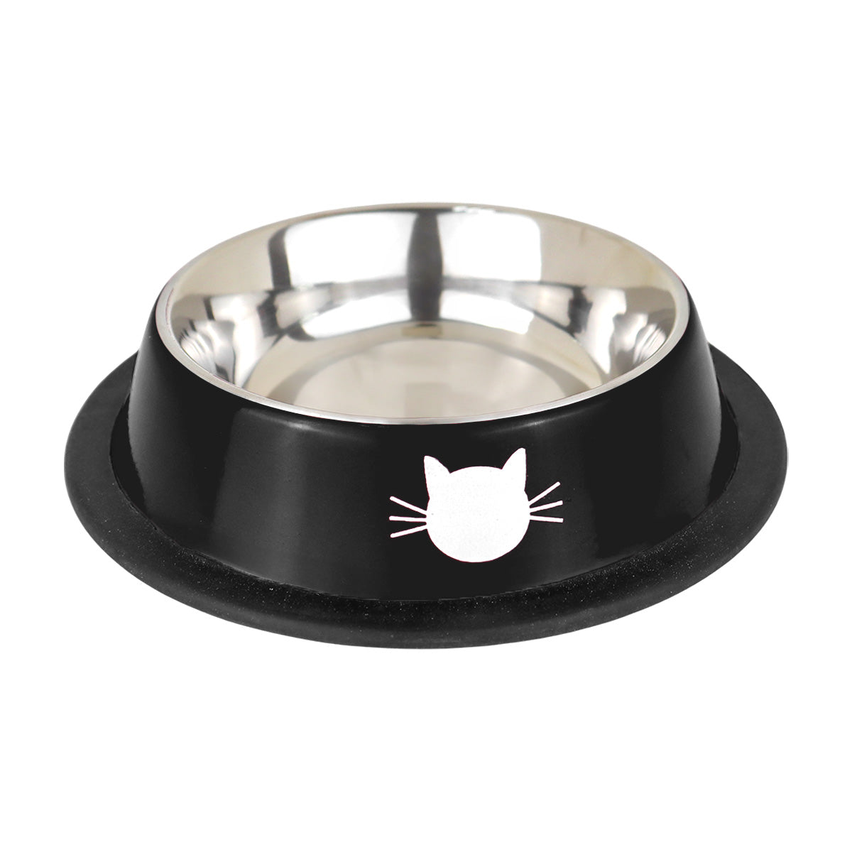 Tazón para Mascotas, Acero Inoxidable, Color Negro