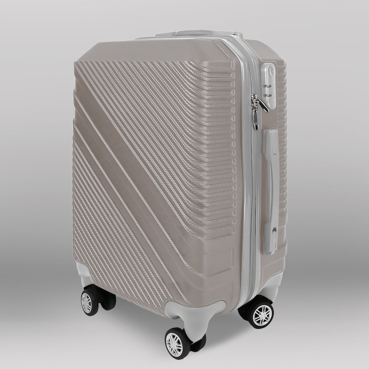 Maleta de Viaje Línea Diagonal, color Gris 37x23x55cm