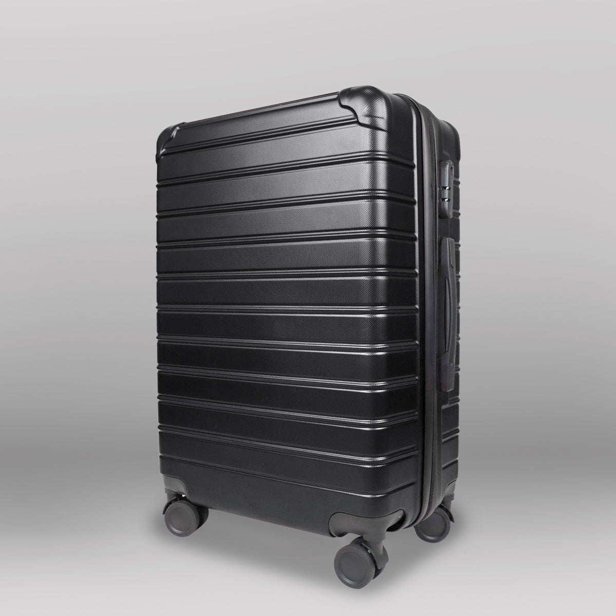 Set de Maletas de Viaje Líneas, color Negro: ¡Llévate 3 y paga 2!, 43x26x65cm