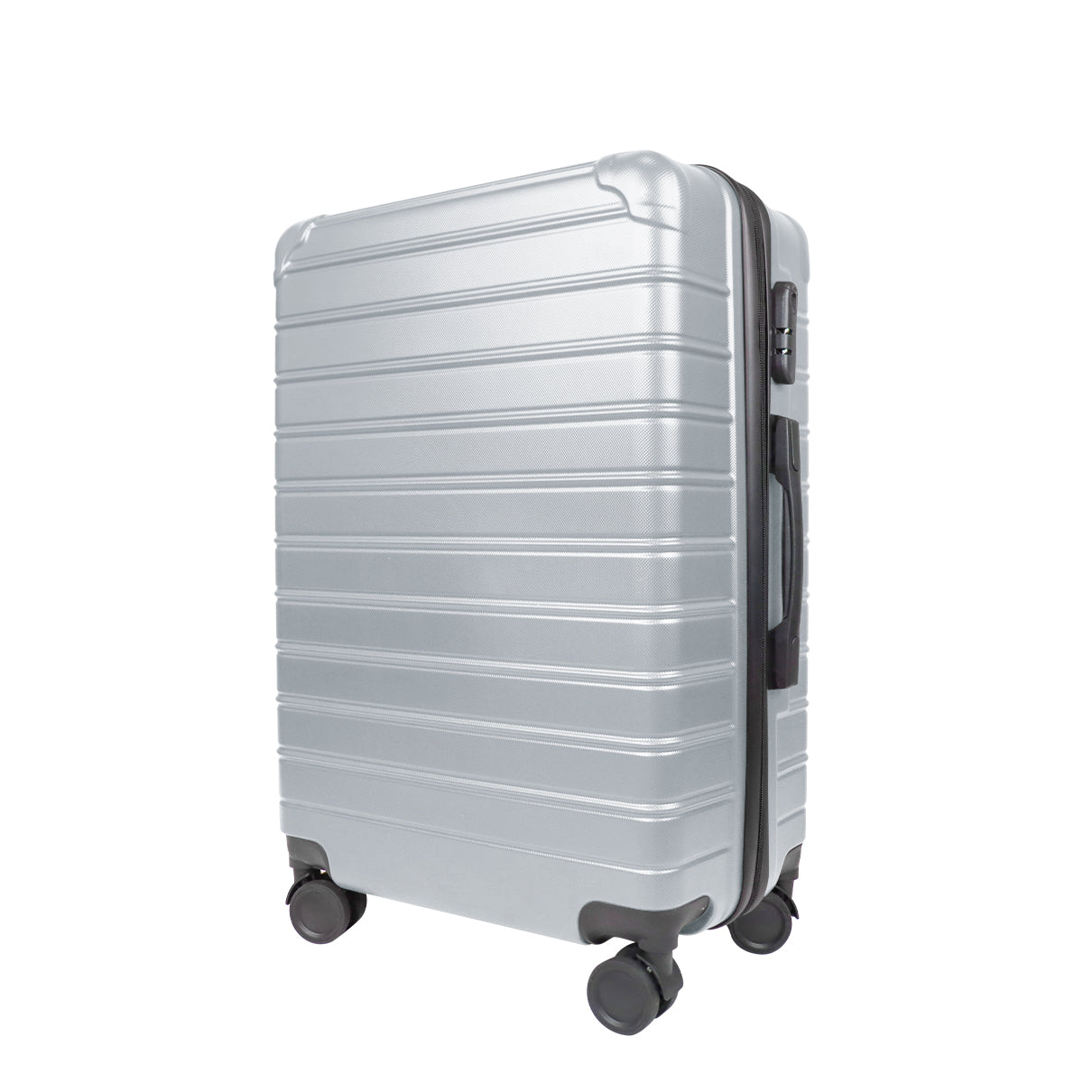 Set de Maletas de Viaje Líneas, color Plata: ¡Llévate 3 y paga 2!, 43x26x65cm